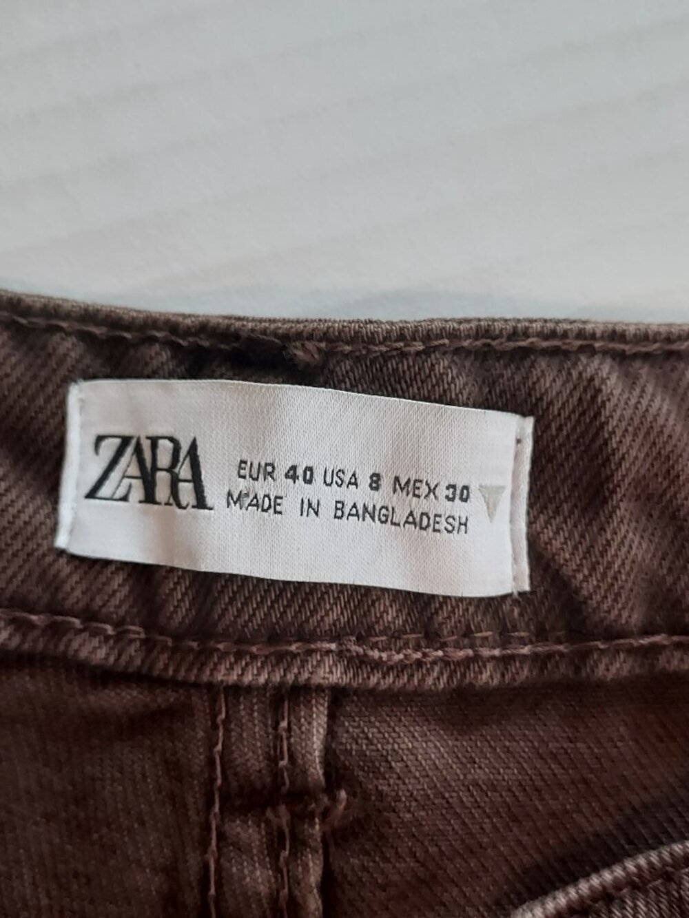 Zara Mid-Rise Brown Cargo Denim Pants Size 8 - Picture 6 of 13